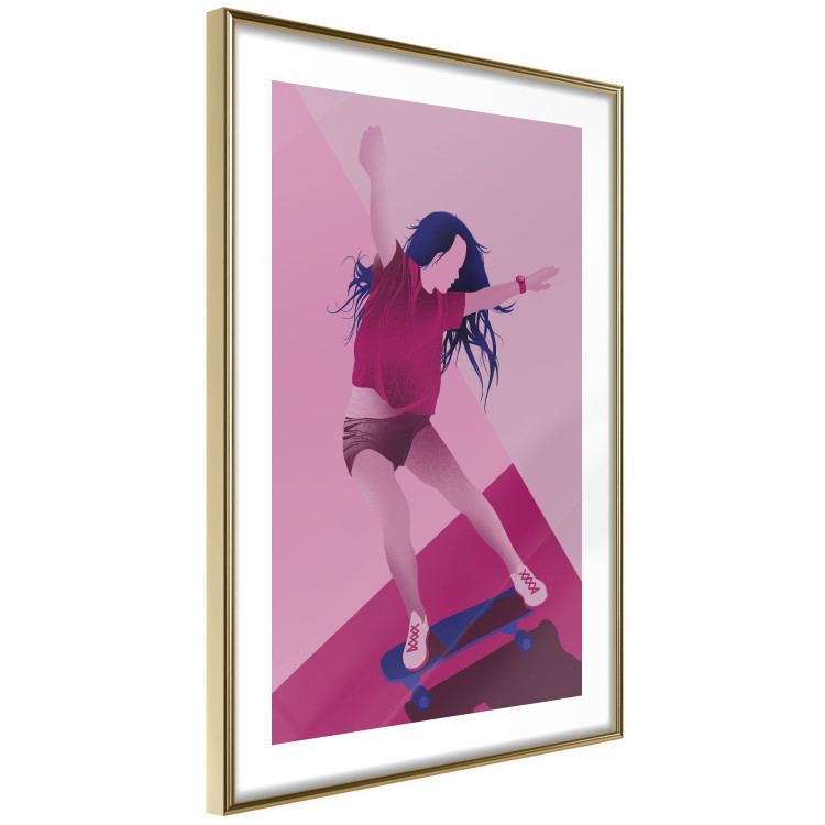 Wall Poster Powerslide - woman skateboarding in pastel pink motif 123362 additionalImage 8