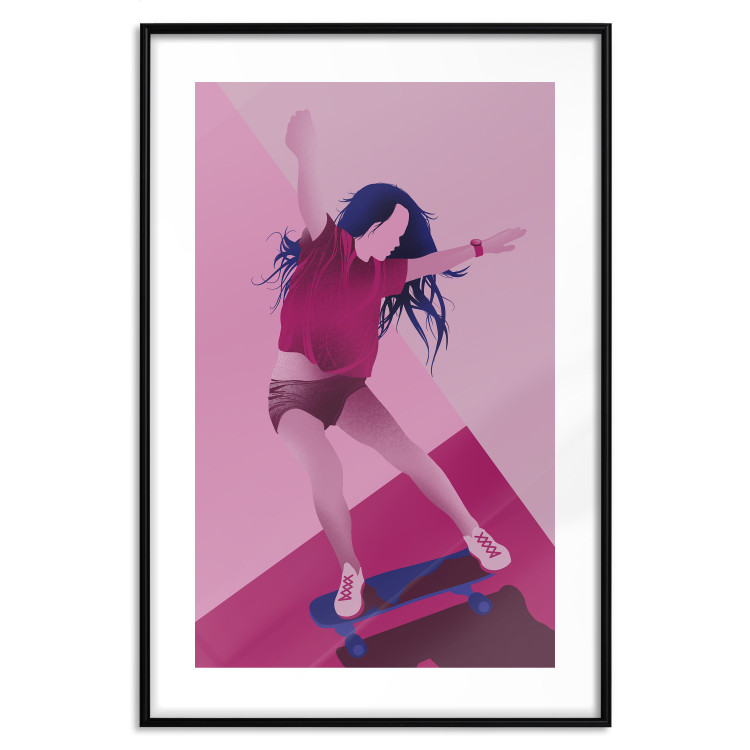 Wall Poster Powerslide - woman skateboarding in pastel pink motif 123362 additionalImage 20