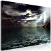 Canvas Print Night storm over the lake - landscape with lightning, rocks and clouds 123462 additionalThumb 2