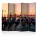 Room Divider Screen Into the Unknown with a Gondola II (5-piece) - boats against the backdrop of a sunset 124162