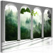 Canvas Print White columns in forest - architecture against trees in fog background 125162 additionalThumb 2