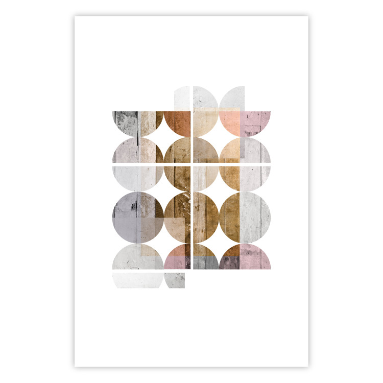 Wall Poster Harmonious Shape - abstract circles on a contrasting white background 125262