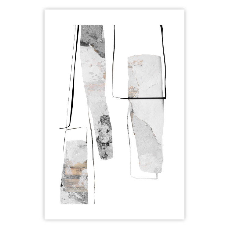 Wall Poster Gray Reform - line art and abstract figures with stone texture 125362 additionalImage 15