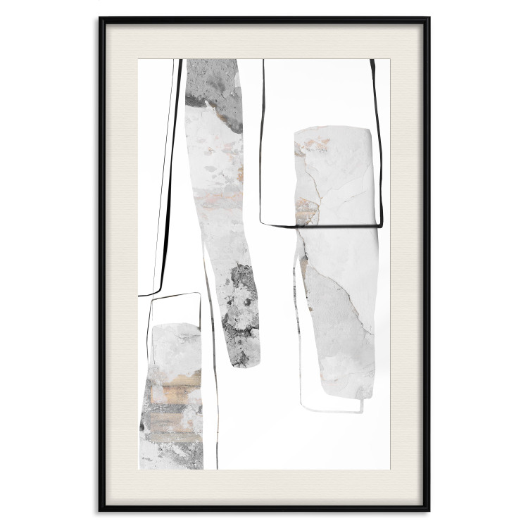 Wall Poster Gray Reform - line art and abstract figures with stone texture 125362 additionalImage 24