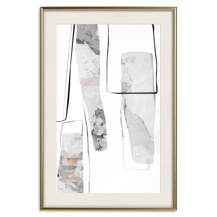 Wall Poster Gray Reform - line art and abstract figures with stone texture 125362 additionalImage 23