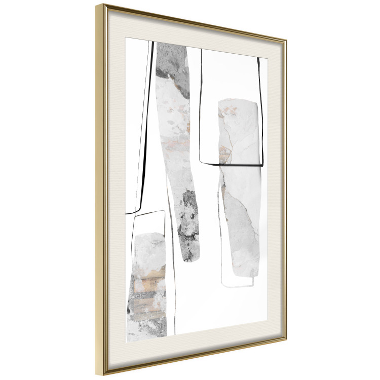 Wall Poster Gray Reform - line art and abstract figures with stone texture 125362 additionalImage 2