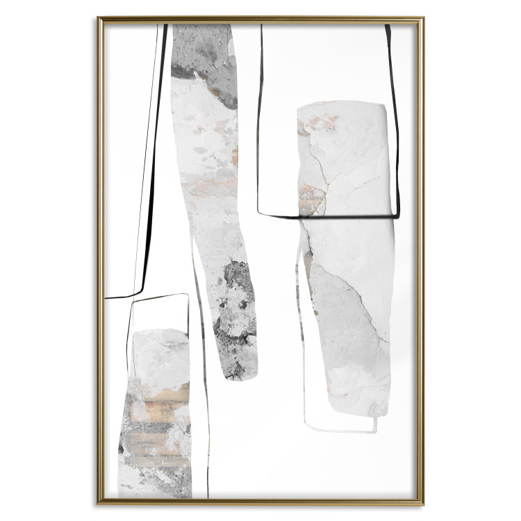Wall Poster Gray Reform - line art and abstract figures with stone texture 125362 additionalImage 26