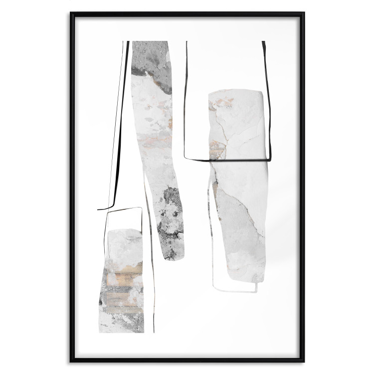 Wall Poster Gray Reform - line art and abstract figures with stone texture 125362 additionalImage 25