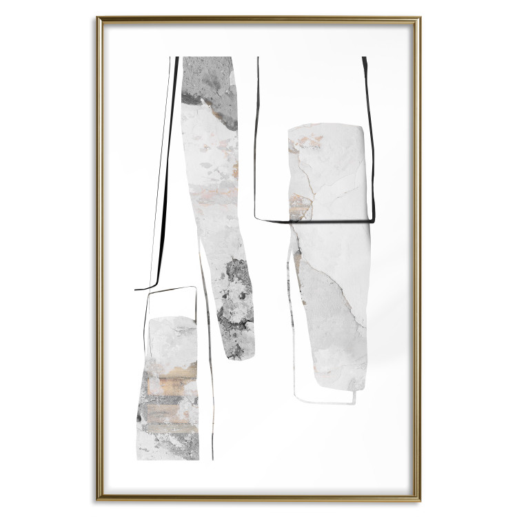 Wall Poster Gray Reform - line art and abstract figures with stone texture 125362 additionalImage 27