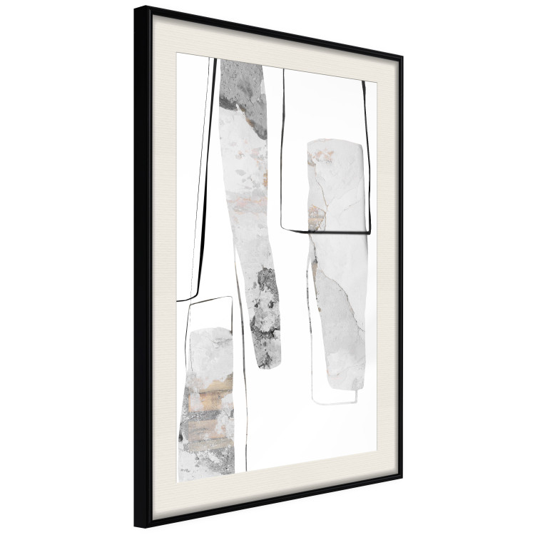 Wall Poster Gray Reform - line art and abstract figures with stone texture 125362 additionalImage 3