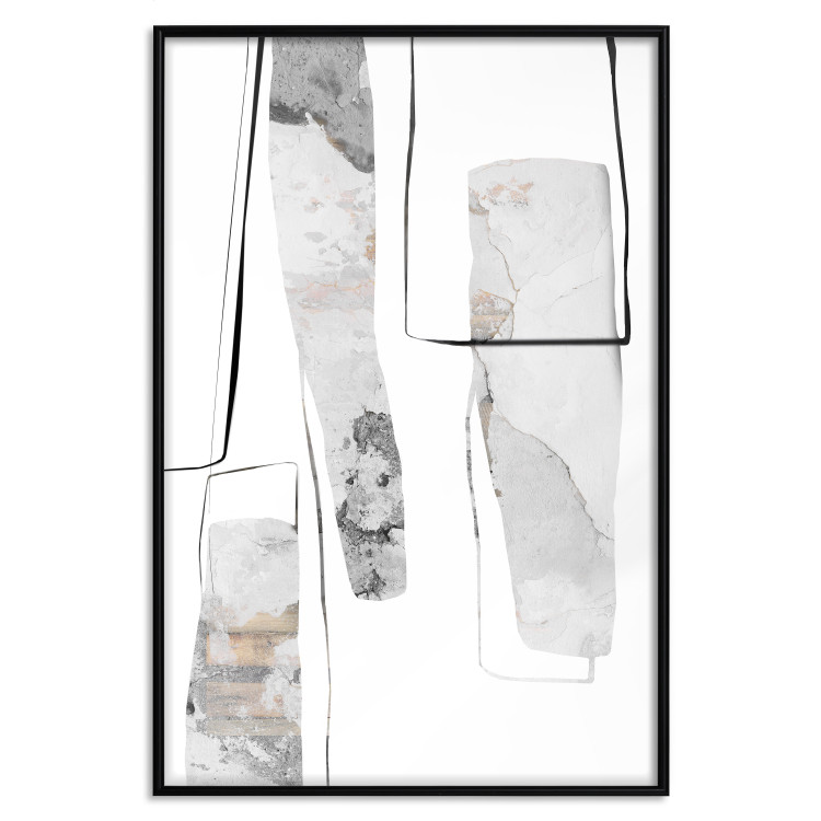 Wall Poster Gray Reform - line art and abstract figures with stone texture 125362 additionalImage 19