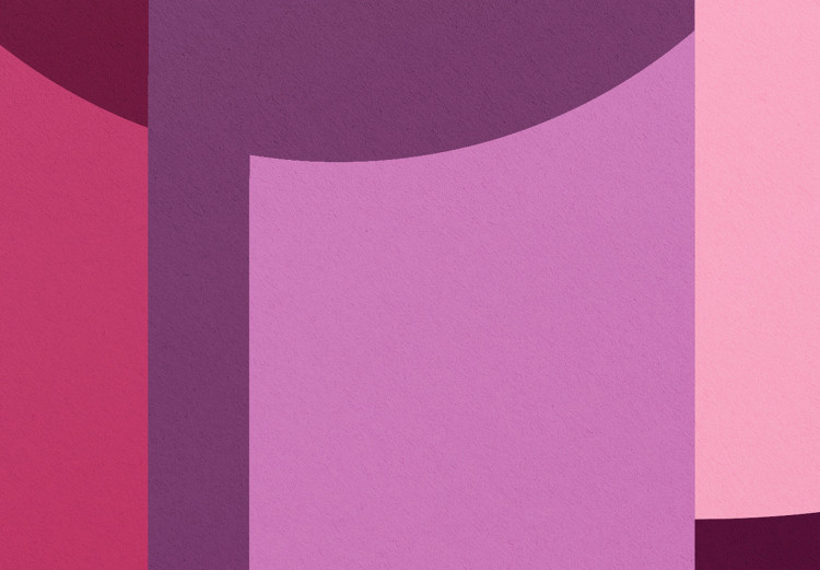 Canvas Pink and heather geometric figures - abstraction on a grey background 125462 additionalImage 5