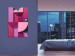 Canvas Pink and heather geometric figures - abstraction on a grey background 125462 additionalThumb 3