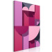 Canvas Pink and heather geometric figures - abstraction on a grey background 125462 additionalThumb 2