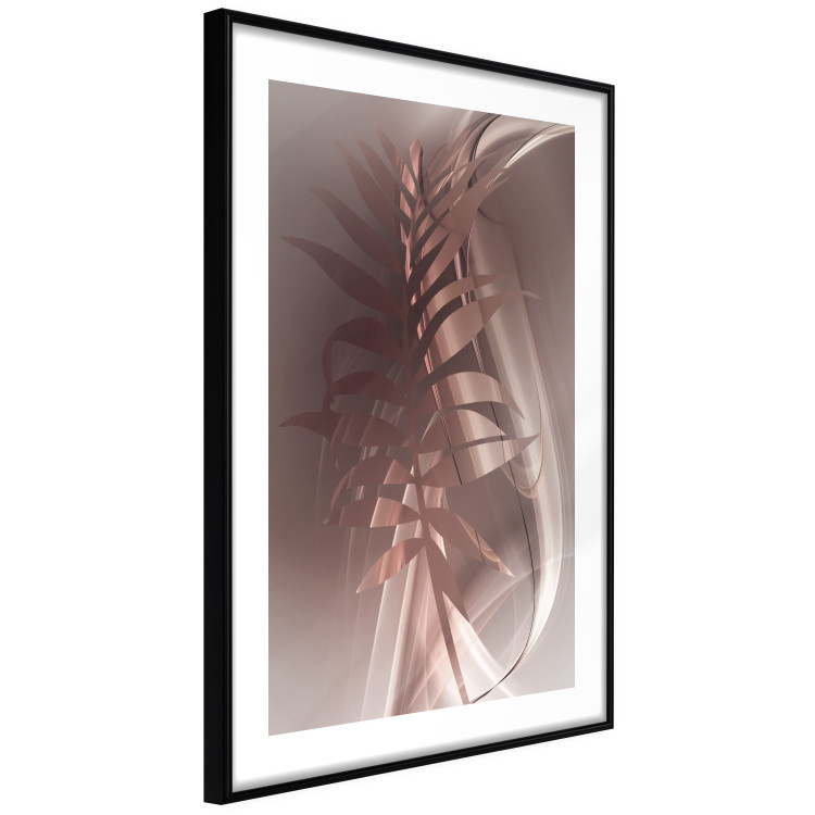 Poster Delicate Colors - brown leaf on a wave motif in an abstract design 125862 additionalImage 11