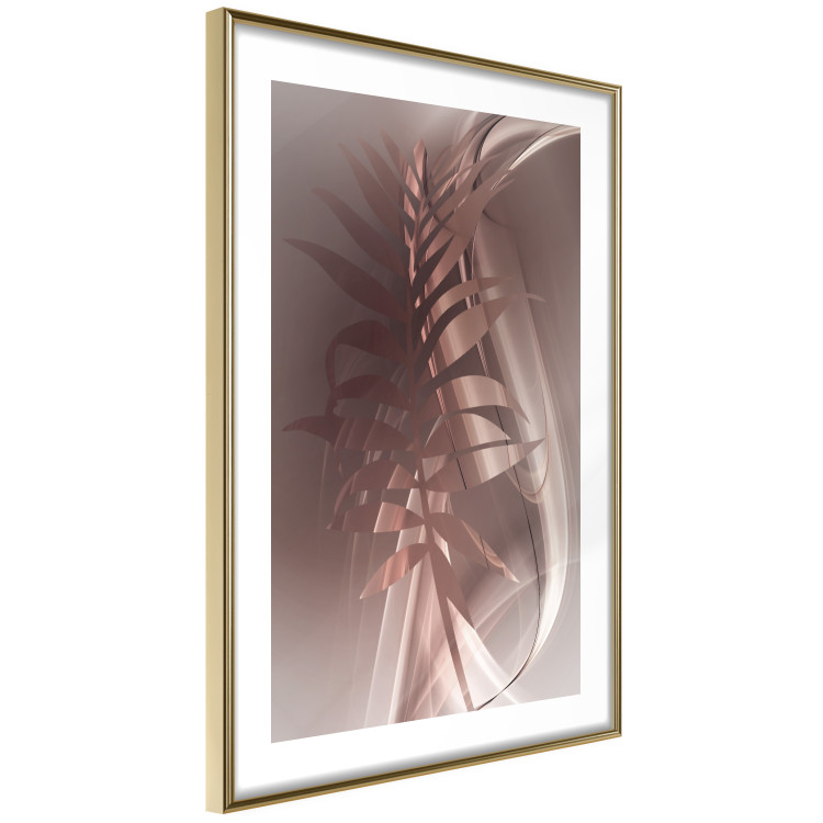 Poster Delicate Colors - brown leaf on a wave motif in an abstract design 125862 additionalImage 6