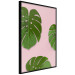 Poster Fragment of Exoticism - tropical green monstera leaves on a pink background 127062 additionalThumb 11