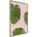Poster Fragment of Exoticism - tropical green monstera leaves on a pink background 127062 additionalThumb 12