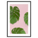 Poster Fragment of Exoticism - tropical green monstera leaves on a pink background 127062 additionalThumb 15