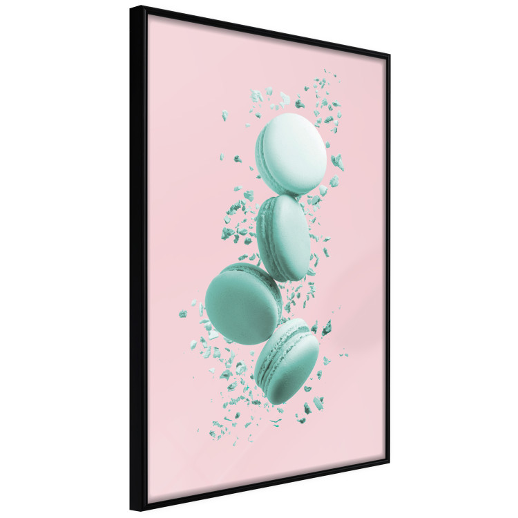 Poster Flying Sweets - abstract turquoise cookies on pastel background 127962 additionalImage 11