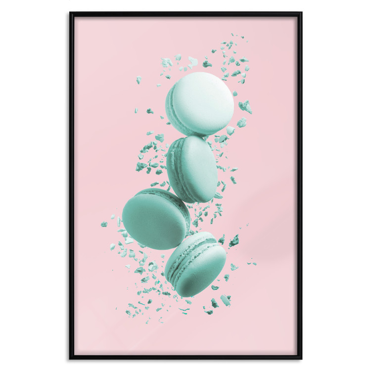 Poster Flying Sweets - abstract turquoise cookies on pastel background 127962 additionalImage 15