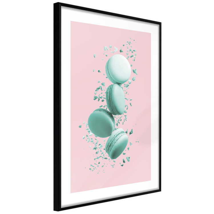 Poster Flying Sweets - abstract turquoise cookies on pastel background 127962 additionalImage 8