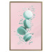 Poster Flying Sweets - abstract turquoise cookies on pastel background 127962 additionalThumb 21