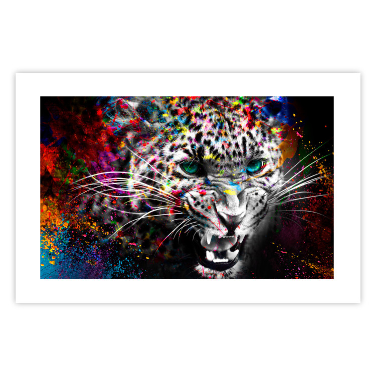 Poster Hunter - abstract animal composition with colorful elements 128362 additionalImage 25
