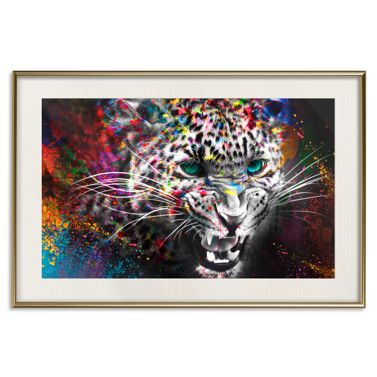 Poster Hunter - abstract animal composition with colorful elements 128362 additionalImage 20