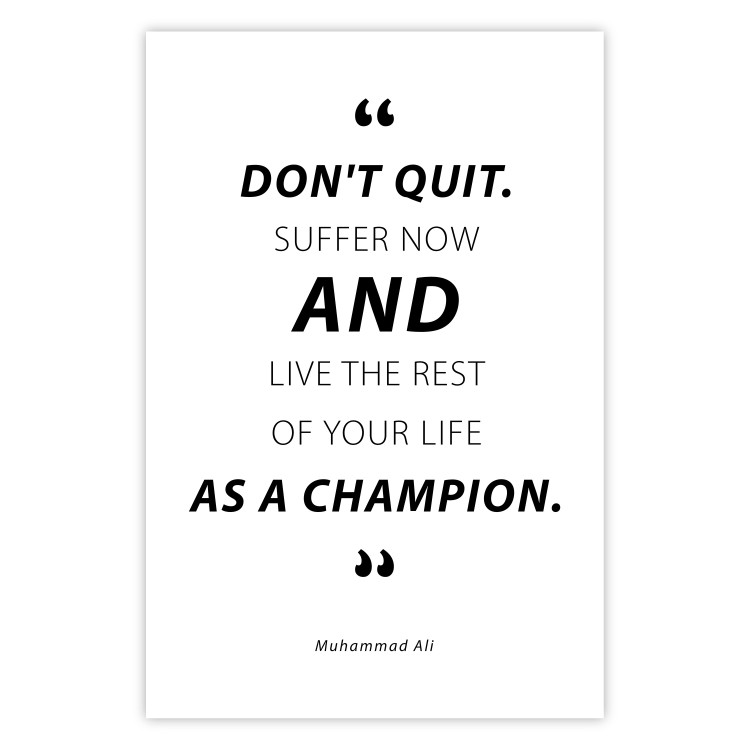 Poster Quote - Muhammad Ali - black and white composition with motivational quotes 128862