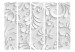 Room Divider Retro Floral Motif (5-piece) - white pattern with a floral motif 128962 additionalThumb 3