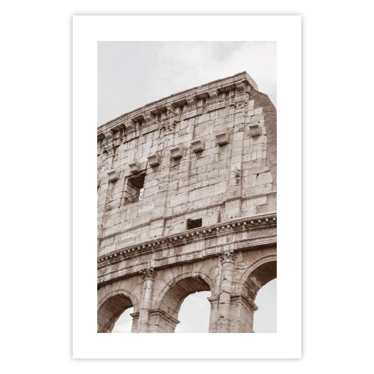 Poster Colosseum - historic city architecture in sepia colors against a sky background 130762 additionalImage 25