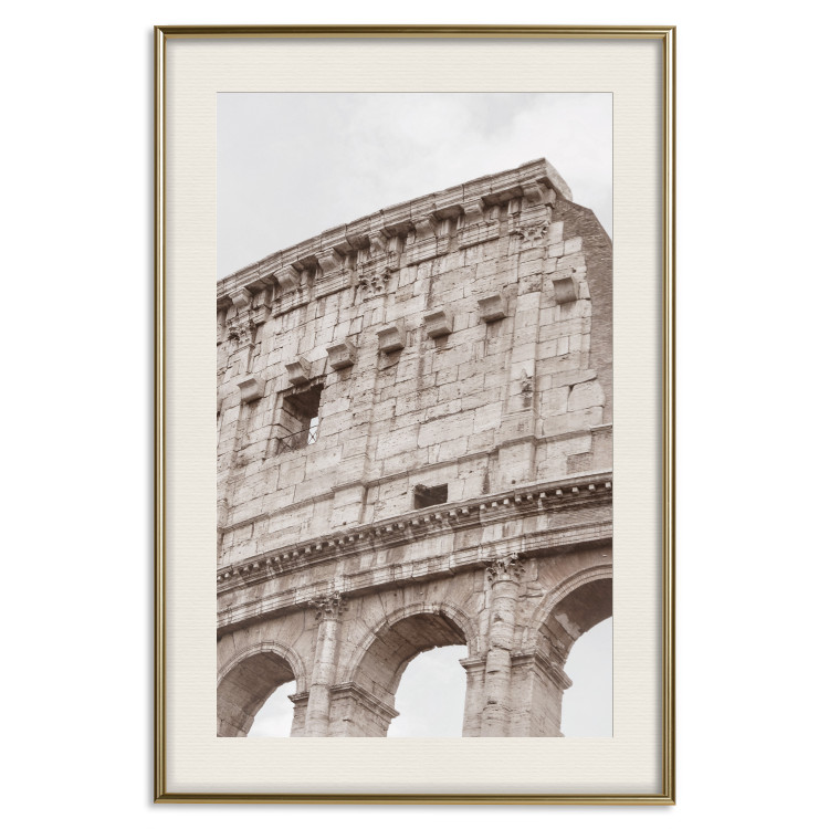 Poster Colosseum - historic city architecture in sepia colors against a sky background 130762 additionalImage 20