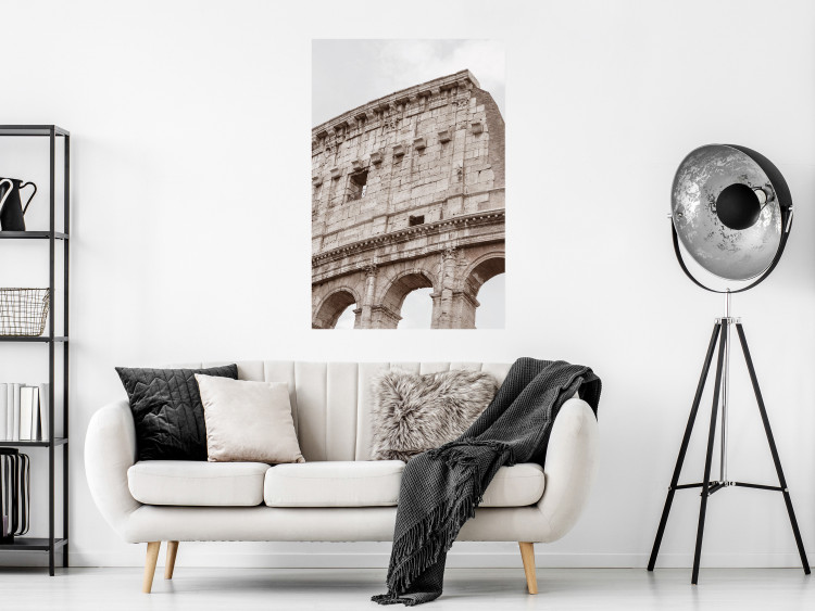 Poster Colosseum - historic city architecture in sepia colors against a sky background 130762 additionalImage 2