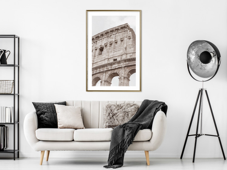 Poster Colosseum - historic city architecture in sepia colors against a sky background 130762 additionalImage 13