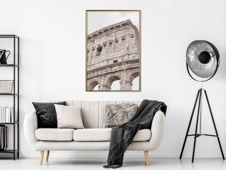 Poster Colosseum - historic city architecture in sepia colors against a sky background 130762 additionalImage 5