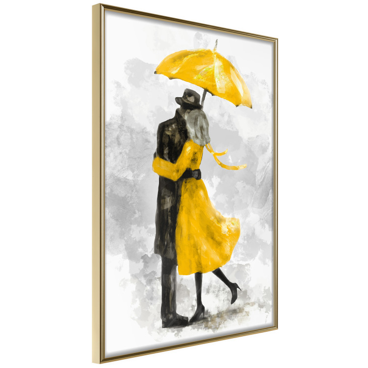 Poster Under the Yellow Umbrella - romantic couple of a yellow woman and a black man 132162 additionalImage 12