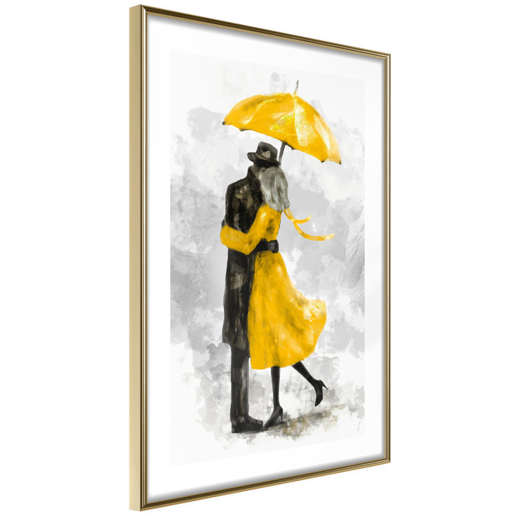 Poster Under the Yellow Umbrella - romantic couple of a yellow woman and a black man 132162 additionalImage 10