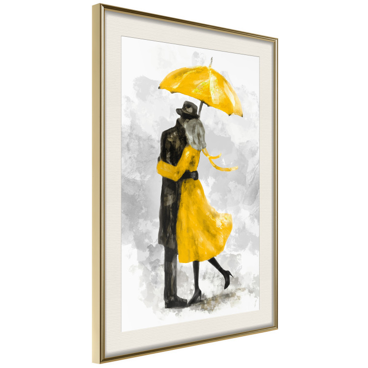 Poster Under the Yellow Umbrella - romantic couple of a yellow woman and a black man 132162 additionalImage 4