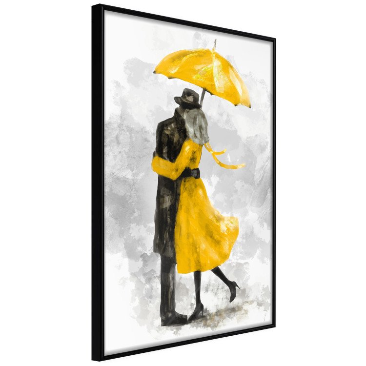 Poster Under the Yellow Umbrella - romantic couple of a yellow woman and a black man 132162 additionalImage 11