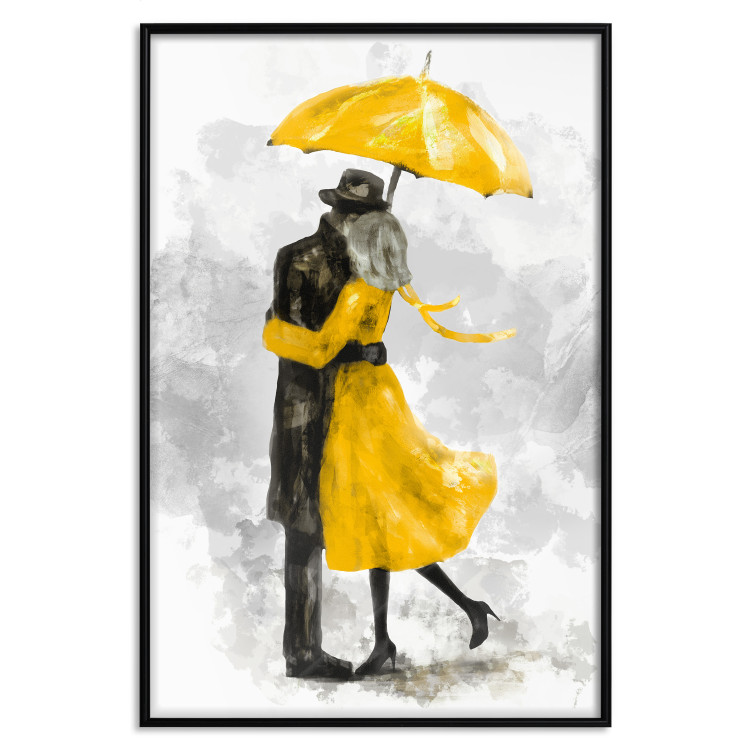 Poster Under the Yellow Umbrella - romantic couple of a yellow woman and a black man 132162 additionalImage 16