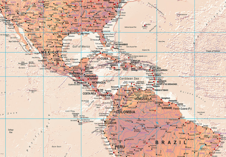 Large canvas print World Map: Orange World [Large Format] 132362 additionalImage 4