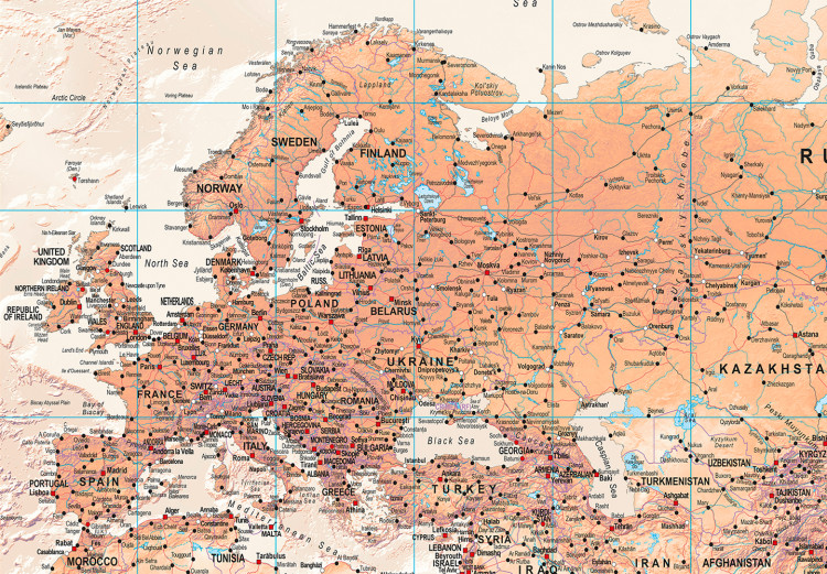 Large canvas print World Map: Orange World [Large Format] 132362 additionalImage 3