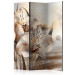 Room Divider Morning Princesses (3-piece) - 3D illusion of beautiful lily flowers 132862