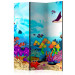 Folding Screen Underwater Fun (3-piece) - colorful fish and plants on the seabed 133062