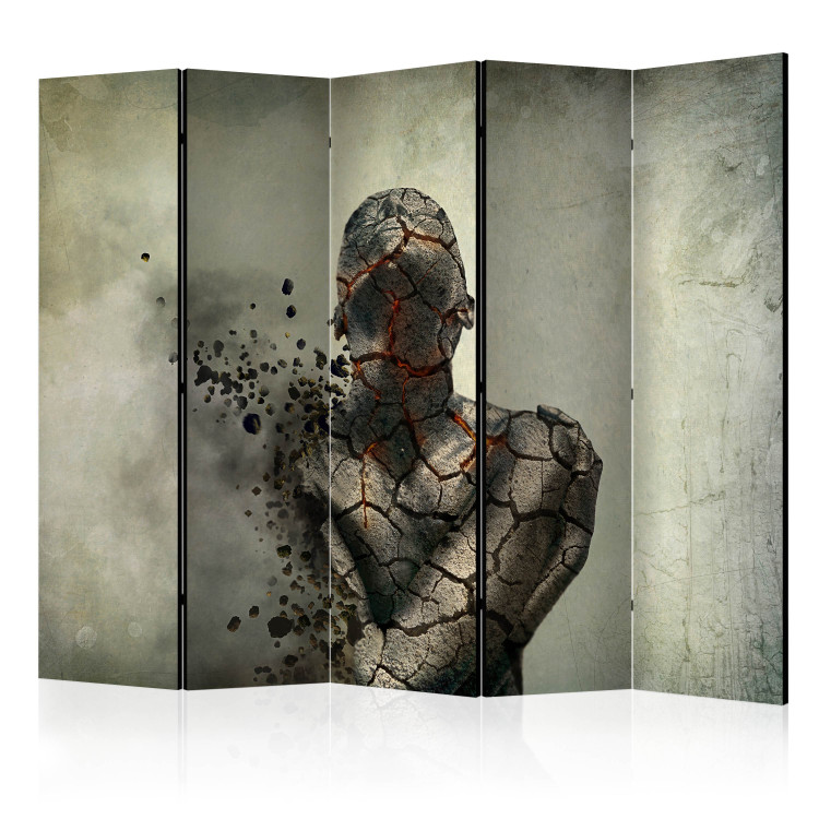 Room Divider Internal Explosion II (5-piece) - abstraction with a woman's silhouette 133362