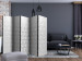 Room Divider Screen Fortress of Illusions II (5-piece) - geometric gray 3D abstract 133462 additionalThumb 4