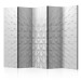 Room Divider Screen Fortress of Illusions II (5-piece) - geometric gray 3D abstract 133462