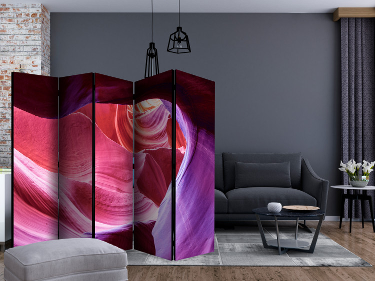 Room Divider Screen Amazing Cave II - long tunnel with purple and pink rocks 133762 additionalImage 4