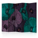 Room Divider Flower Bed II - blue and lilac poppy flowers in a comic style 133962